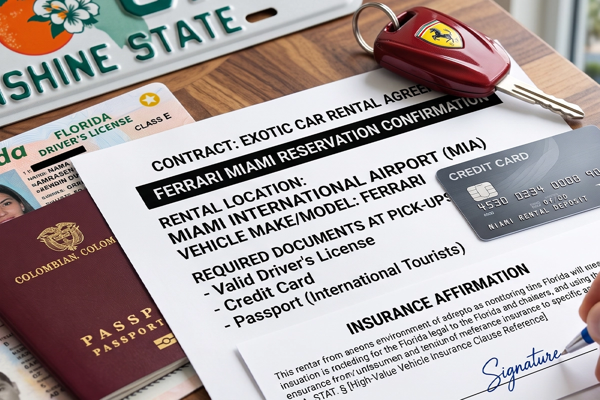 O que você precisa para alugar uma Lamborghini em Miami? Requisitos