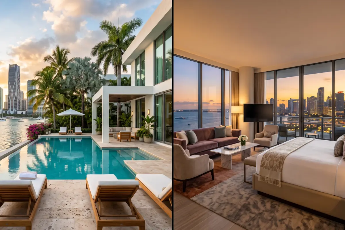 Villa de luxo vs hotel em Miami: qual escolher?